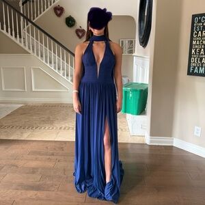 NWT Sherri Hill Navy Halter Dress 4